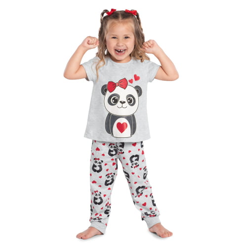 PIJAMA KYLY URSINHA PANDA COM CALÇA, BRILHA NO ESCURO!