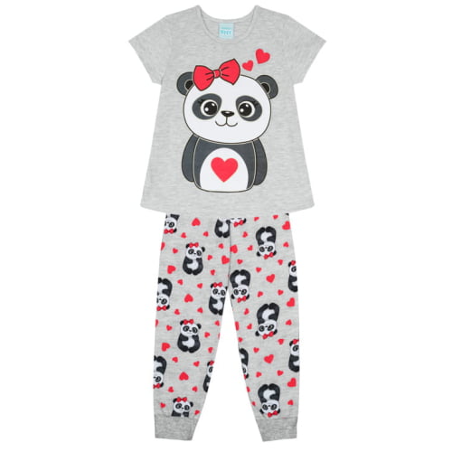 PIJAMA KYLY URSINHA PANDA COM CALÇA, BRILHA NO ESCURO!