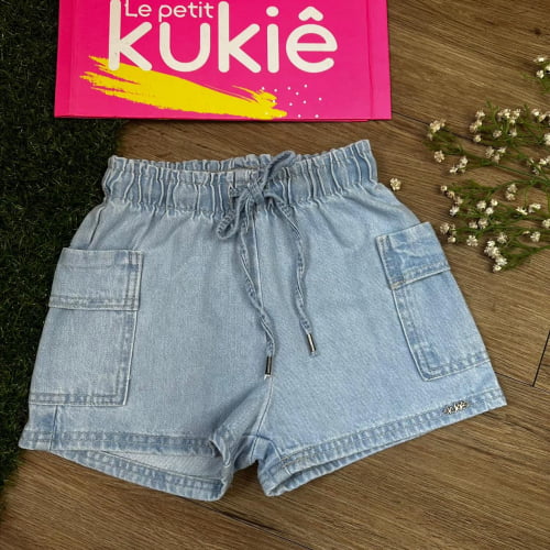 SHORTS KUKIE EM JEANS ARKANSAS AZUL