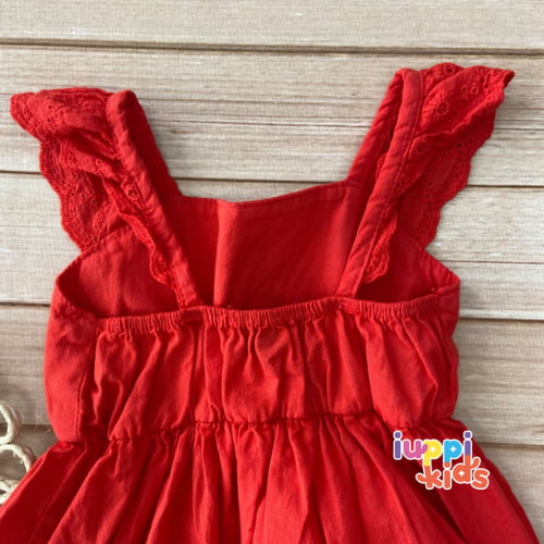 CONJUNTO KUKIE VESTIDO E CALCINHA BABY VERMELHO