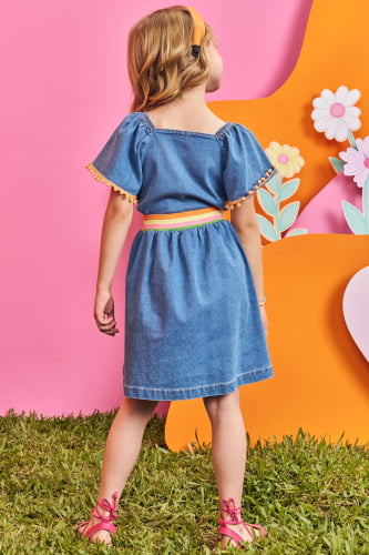 VESTIDO KUKIE EM JEANS LIZ AZUL