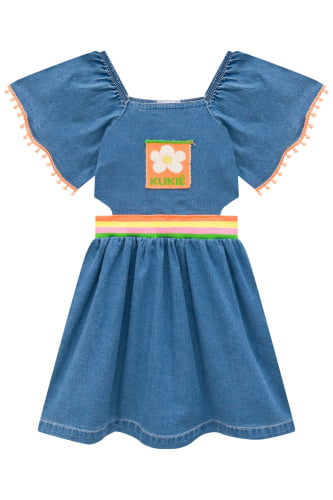 VESTIDO KUKIE EM JEANS LIZ AZUL