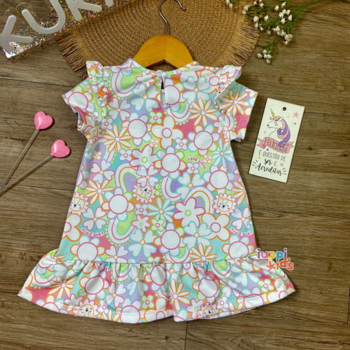 VESTIDO KUKIE BABY COM BABADO LITTLE LION