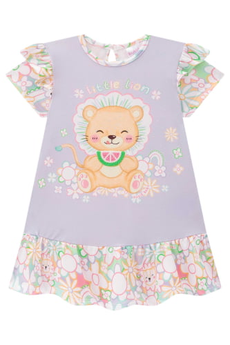 VESTIDO KUKIE BABY COM BABADO LITTLE LION