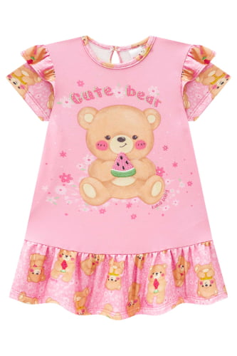 VESTIDO KUKIE BABY COM BABADO CUTE BEAR