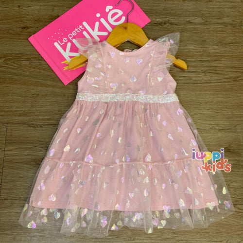 VESTIDO KUKIE EM TULE CORAÇÕES