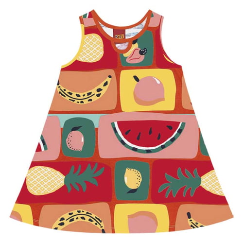 VESTIDO REGATA KYLY FRUTAS, LARANJA