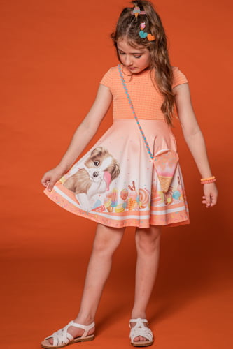 VESTIDO KUKIE CACHORRINHA COM BOLSA