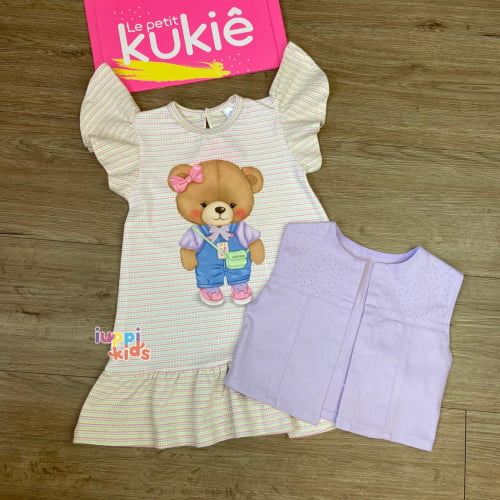 VESTIDO KUKIE URSINHA COM COLETE LILÁS 