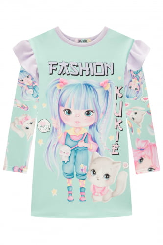 VESTIDO KUKIE COM BABADOS ANIME FASHION