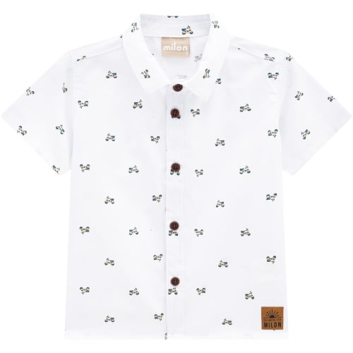 CAMISA MASCULINA MILON BRANCA ESTAMPADA