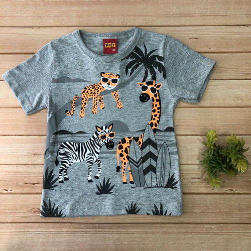 CAMISETA MASCULINA KYLY SAFARI ESTILOSO MESCLA