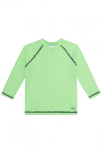 CAMISETA PRAIA/PISCINA LUC.BOO COM PROTEÇÃO UV VERDE NEON