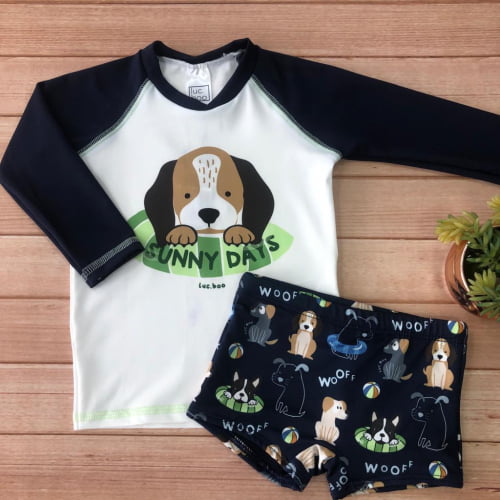 CONJUNTO LUC.BOO MASCULINO COM PROTEÇÃO UV50+ CACHORRINHO