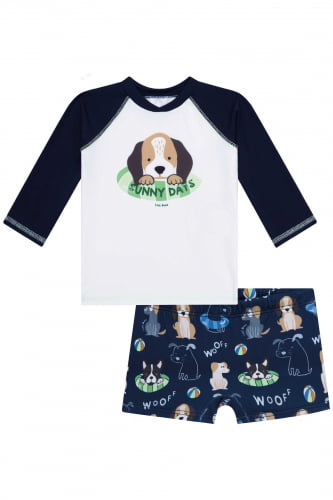 CONJUNTO LUC.BOO MASCULINO COM PROTEÇÃO UV50+ CACHORRINHO